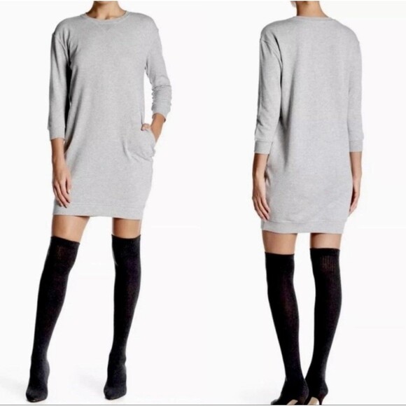 ATM Anthony Thomas Melilo Sweatshirt Light Blue Mini Dress Oversized XS - Picture 1 of 9